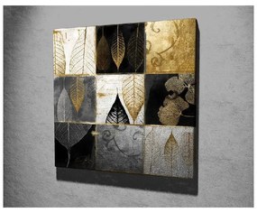 Tablou pe pânză Golden Leaves, 45 x 45 cm