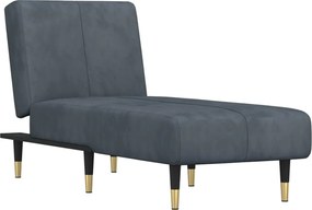 vidaXL Șezlong, gri închis, catifea