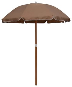 Umbrela de soare cu stalp din otel, gri taupe, 180 cm Gri taupe, 180 cm
