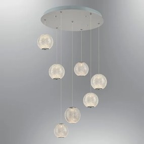 Lustră LED suspendată cu cablu CREMONA 7xLED/5W/230V 3000K crom mat