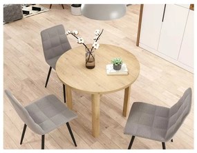 Masă de bucătărie Adam - 80 cm diametru, stejar cremona