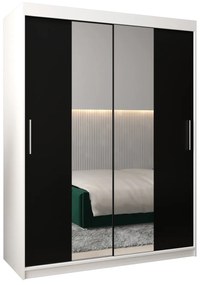 Dulap de haine 150 cm Toki 1 (alb mat + negru mat). 1064902