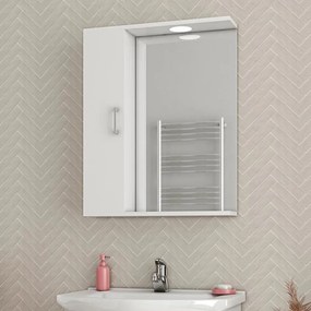 Dulap cu oglinda suspendat Drop Ritmo alb 1 usa 58 cm stanga