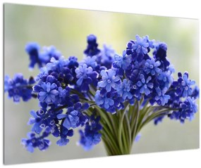 Tablou buchet cu flori albastre (90x60 cm)