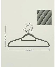 Set De 20 De Umerase Din Catifea, Gri, 43.5 Cm