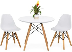 4 buc scaune moderne cu masa pentru bucatarie, 3 culori-alb