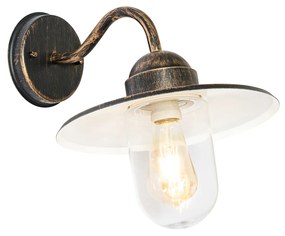 Aplică de perete exterioară rustică auriu antic IP44 - Kansas