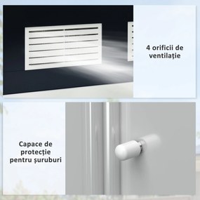 Outsunny Casuta de Gradina, Magazie de Depozitare, sopron pentru Unelte din Tabla de Otel, cu Usi glisante, Gri | Aosom Romania