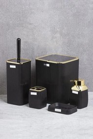 ShopJK SET ACCESORII DE BAIE 5 PIESE NEGRU - AURIU OKY5017
