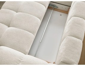 Colțar alb extensibil/cu spațiu de depozitare cu tapițerie din chenille (cu colț pe partea stângă/în formă de ”L”) Everest – Bobochic Paris