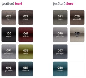 Noptieră, material textil maro deschis/sticlă, SAMRENO