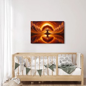 Tablou – Arbore în soare sângeriu (90x60 cm)