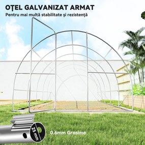 Outsunny Sera de Gradina sera Tunel sera pentru Cultivare Plantelor, legumelor, fructelor din PE | Aosom Romania