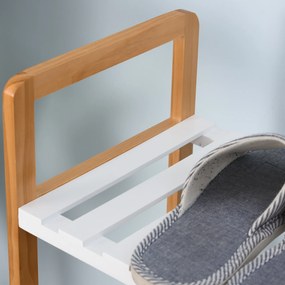 HOMCOM Etagère à Chaussures - etajeră de depozitare - Mobilier Pantofi 4 Nivele Lemn de pin rafturi cu lamele MDF Alb | Aosom Romania