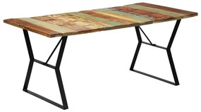 Masa de bucatarie, 180 x 90 x 76 cm, lemn masiv reciclat 1, Multicolour, 180 x 90 x 76 cm