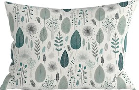 Fata de perna din policoton LEAFBIRD POLY 50x70 cm, alb-verde