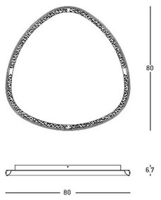 Plafoniera LED dimabila design slim Axel aurie 80cm
