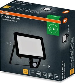 Osram - Proiector LED cu senzor FLOODLIGHT, 50W, 230V, 3000K, IP65, negru
