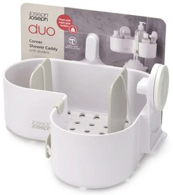 Raft pentru baie alb autoadeziv/pentru colț din plastic Duo – Joseph Joseph