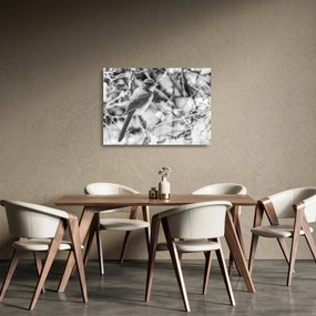 Tablou pe sticlă - Bluebird în timpul iernii (70x50 cm)