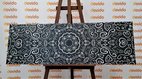 Tablou Mandala iubirii în design alb-negru
