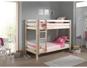 Pat pentru copii în culoare naturală supraetajat 90x200 cm Pino – Vipack