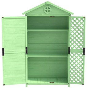Depozit de mobilier de grădină din lemn pentru exterior, magazie de unelte rezistentă la intemperii, cu mult spațiu de depozitare și construcție din lemn stabilă, 90×56,5×175,3 cm, Verde