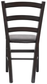 Scaun de sufragerie Sara cu scaun din piele artificială de culoare wenge