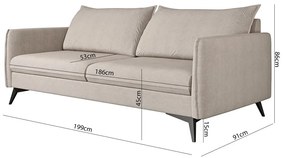 Canapea bej 199 cm Juli Bis – Ropez
