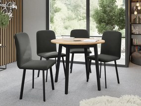 Masă sufragerie extensibilă 90 cm Kertare S 90 (Stejar craft auriu + Negru) (pentru 2-4 persoane). 1105355