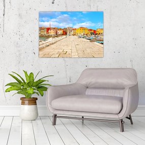 Tablou pe sticlă - Orașul Istrian vechi Poreč, Croația (70x50 cm)