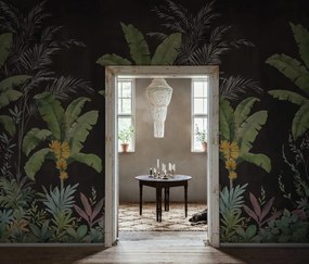 Tapet Banana Tree Jungle, Black, Rebel Walls