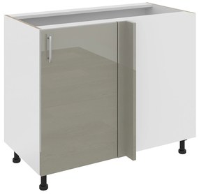 Corp Baza Colt Karo, Gri Lucios/Alb, MDF, 98 x 50 x 80 cm