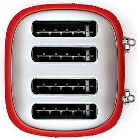 Prăjitor de pâine SMEG 50's Style TSF03RDEU, 2000 W, 4 felii, 6 niveluri, Tava pentru firimituri, Cablu integrat, Oțel inoxidabil, Roșu