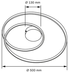 Plafonieră LED ZEFIRA LED/40W/230V 4000K d. 50 cm antracit