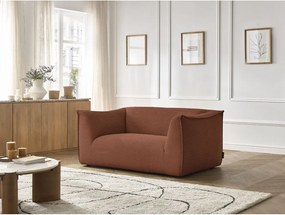 Canapea portocalie cu tapițerie din catifea reiată 170 cm Giorgia – Bobochic Paris