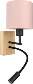 Brilagi - LED Flex. lampă BOBO WOOD 1xE27/25W/230V + LED/3W stejar/negru/roz