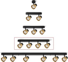 Brilagi - Plafonieră cu spoturi NUGGET 4xGU10/30W/230V negru/auriu