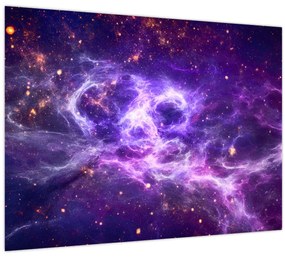 Tablou pe sticlă - Universul violet (70x50 cm)