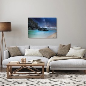 Tablou pe sticlă cu plaja (70x50 cm)