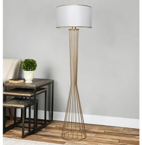 Lampa de Podea AYD-3077, Soclu E27, Max. 60W, Culoare Alb / Auriu
