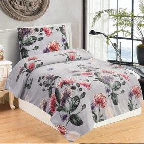 Lenjerie de pat gri deschis din micropluș/cocolino pentru pat de o persoană 140x200 cm Margot – My House