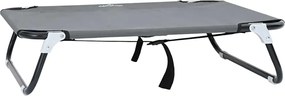 vidaXL Pat pentru câini Manual Gri deschis 80 x 55 x 18 cm Oțel