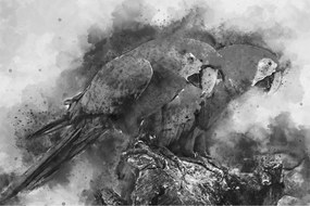 Tablou - Acuarelă papagali (90x60 cm)