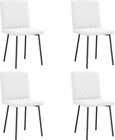 vidaXL Scaune de bucătărie, 4 buc., alb, piele ecologică