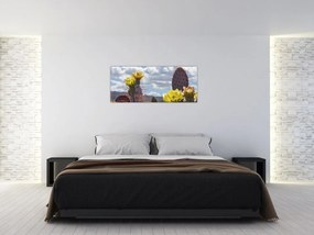 Tablou cu floarea de cactus Opunție (120x50 cm)