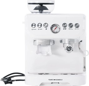 TEMPO-KONDELA BERNY, aparat de cafea cu manetă cu râşniţă, alb