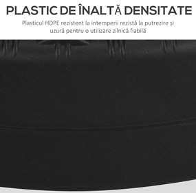 Outsunny Suport Rotund 29kg, 51cm Diametru, pentru Umbrelă Soare, Efect Ratan, Bază Rezistentă din Plastic | Aosom Romania