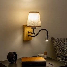 Lampă LED de perete Brilagi NUBILA WOOD 1xE27/25W/230V + LED/3W stejar/maro