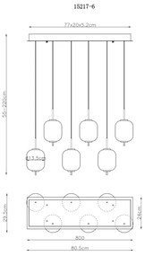Lustră LED pe cablu Globo 15217-6 EWALD 6xLED/6,7W/230V